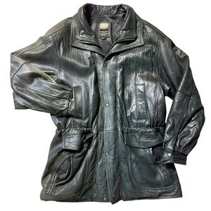 Women's Classic Black Leather Jacket Vintage 80s Made In Canada